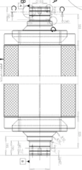 Technical cross-section diagram of a rovalrolls compressed fiber calender roll